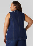 Button Front Denim Vest