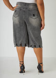Distressed Denim Capris