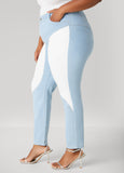 Colorblock Mid Rise Skinny Jeans