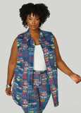 Plus Size I Am Her Cutout Denim Vest