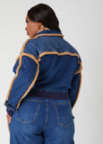 Faux Sherpa Trimmed Denim Jacket