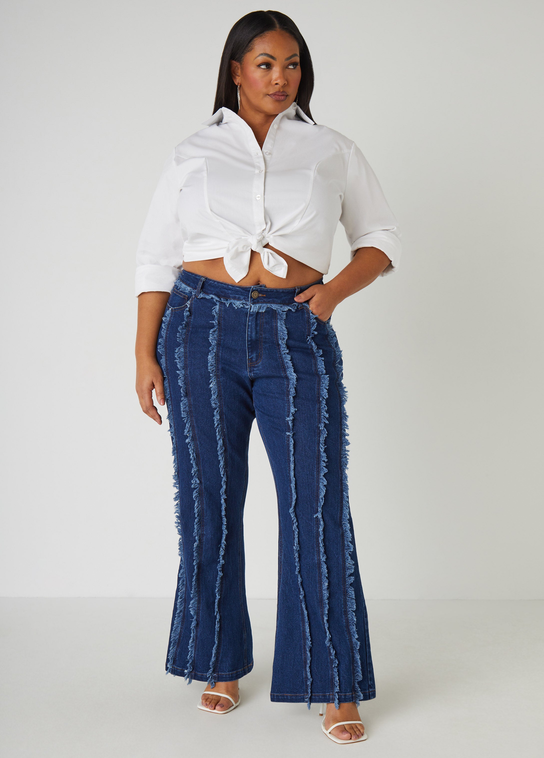 Plus Size High Rise Straight Leg Jeans Plus Size Mom Jeans