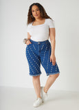 Studded Denim Bermuda Shorts