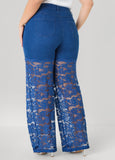 Lace Paneled Wide Leg jeans