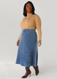 Patchwork Denim Midaxi Skirt