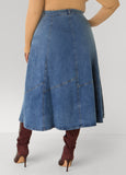 Patchwork Denim Midaxi Skirt