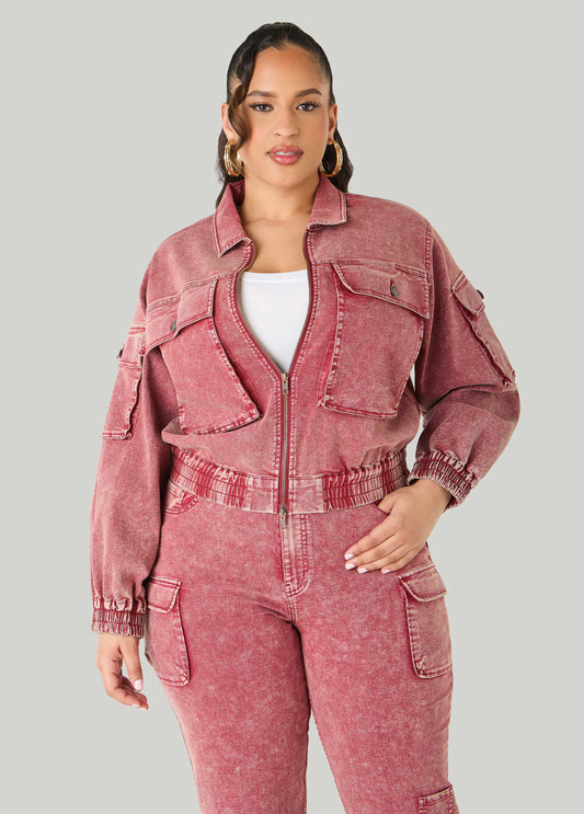 Stonewash Denim Cargo Jacket