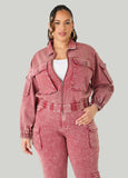 Stonewash Denim Cargo Jacket