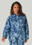 Pixel Print Denim Trucker Jacket