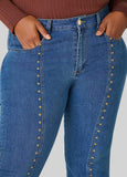Studded Straight Leg Jeans