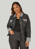 Cuffed Two Tone Denim Jacket