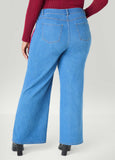 Velvet Trimmed Wide Leg Jeans