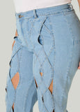 Crisscross Straight Leg Jeans
