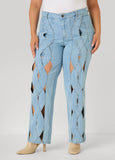 Crisscross Straight Leg Jeans