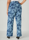 Pixel Print Straight Leg Jeans