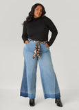 Two Tone Straight Leg Jeans