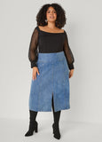 Split Front A Line Midi Skirt