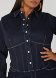 Corset Detailed Denim Jacket