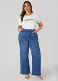 Seam Detailed Wide Leg Jeans