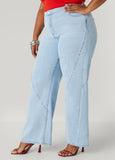 Seam Detailed Wide Leg Jeans