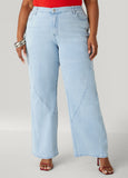 Seam Detailed Wide Leg Jeans
