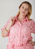 Plus Size Floral Lace Shirt
