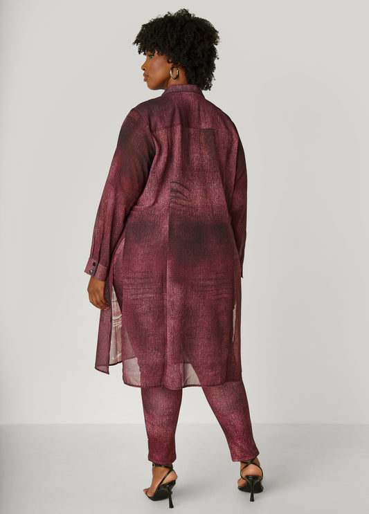Denim Print Duster Shirt