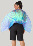 Iridescent Pleated Organza Top
