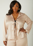 Tie Front Satin Top