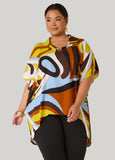 Plus Size Abstract Hi Low Blouse