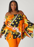 Plus Size Tropical Off The Shoulder Blouse