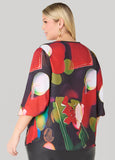 Printed Cowl Neck Blouse