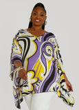 Plus Size Paisley V Neck Tunic
