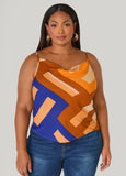Geo Print Cowl Neck Cami