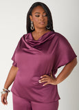 Cowl Neck Satin Blouse