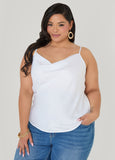 Plus Size chain cowl neck camisole plus size satin tank
