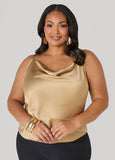 Plus Size chain cowl neck camisole plus size satin tank