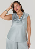 Cowl Neck Satin Top