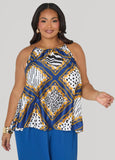 Chain Trimmed Animal Print Cami