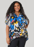 Butterfly Print Hi Low Blouse