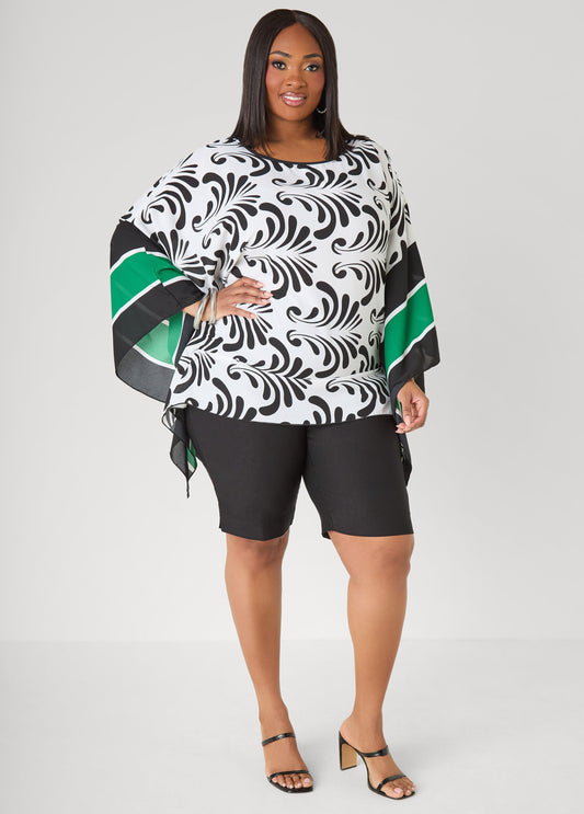 Printed Drama Sleeve Tunic