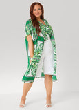 Scarf Print Open Front Duster
