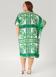 Scarf Print Open Front Duster