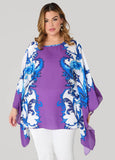 Draped Printed Poncho