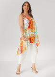Printed Chain Trimmed Top