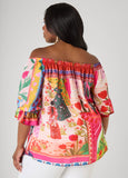 Off The Shoulder Printed Blouse
