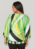 Striped Satin Wrap Top