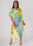Leaf Print Cowl Neck Top