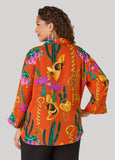 Printed V Neck Crepe Top