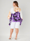 Draped Sleeve Floral Print Tunic